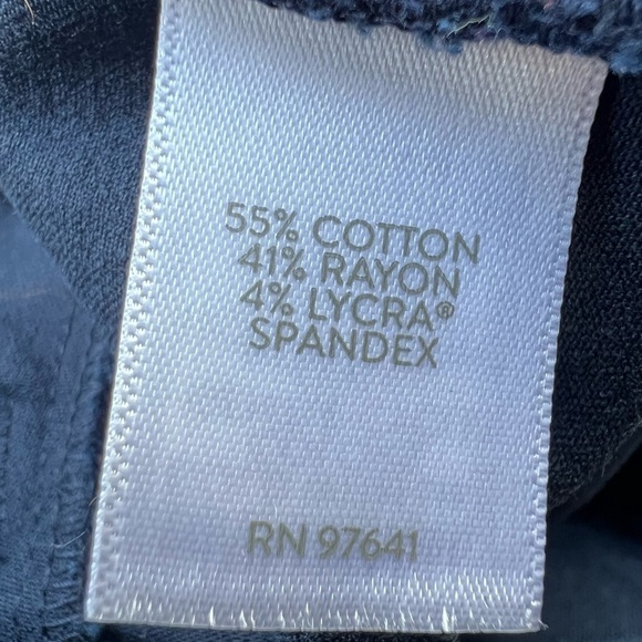 J Jill Premium Bi Stretch Slim Leg Cuffed Pull On Pants Size 10 Navy - Picture 8 of 9